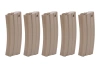 Zestaw 5 Magazynków Mid-Cap SRC do AR/M4 na 140 kulek Tan + speedloader