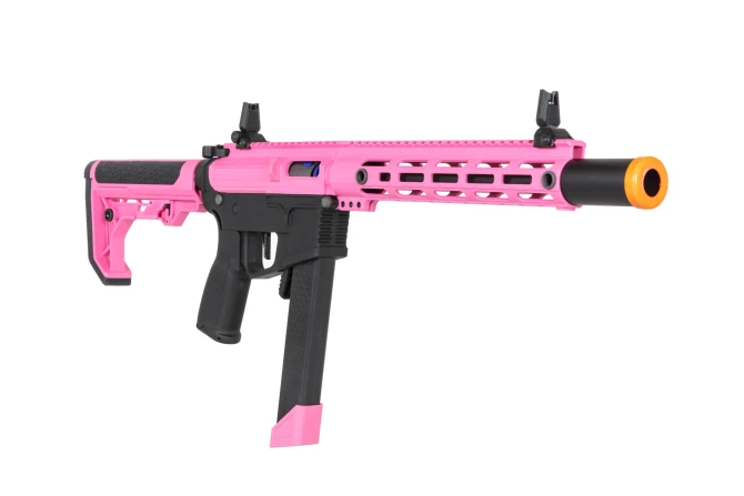 airsoft Specna Arms SA-FX02 FLEX™ HAL ETU Pink machine pistol with orange discharge device