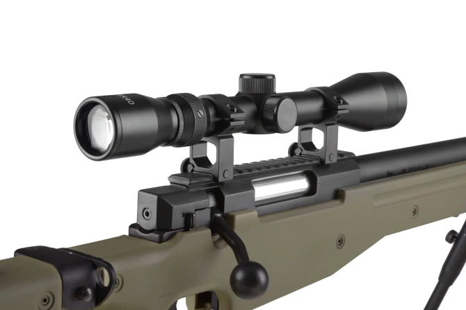Well MB08D airsoft sniper rifle with scope and bipod Olive