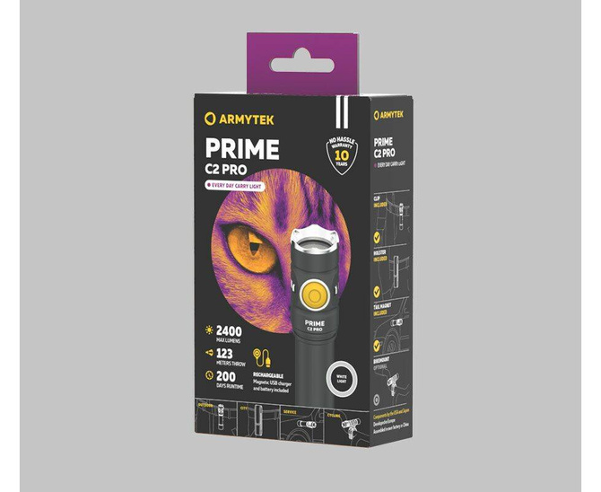 Latarka Prime C2 PRO Magnet White - Armytek