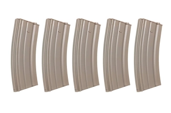 Zestaw 5 sztuk metalowych magazynków mid-cap 120 kulek Specna Arms Flat Dark Earth