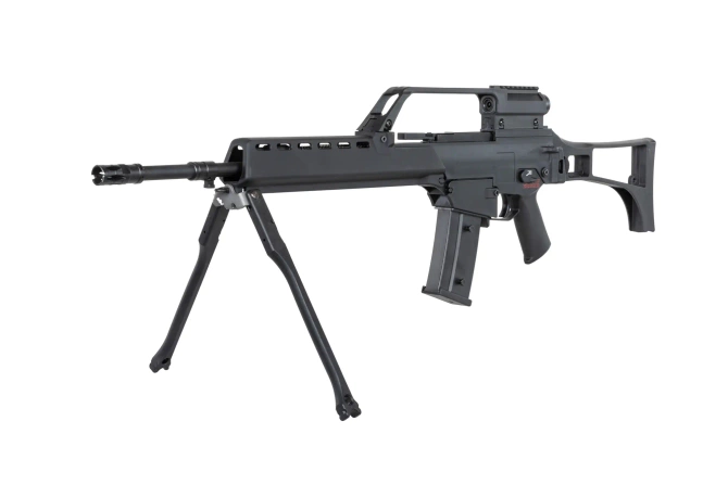 SRC DUAL POWER SR36K COB-301 airsoft carbine with bipod and scope Black