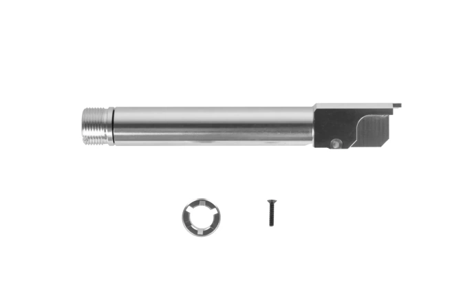 G19 Gen4 "2 Way Fixed" Non-Recoiling External Barrel - Silver