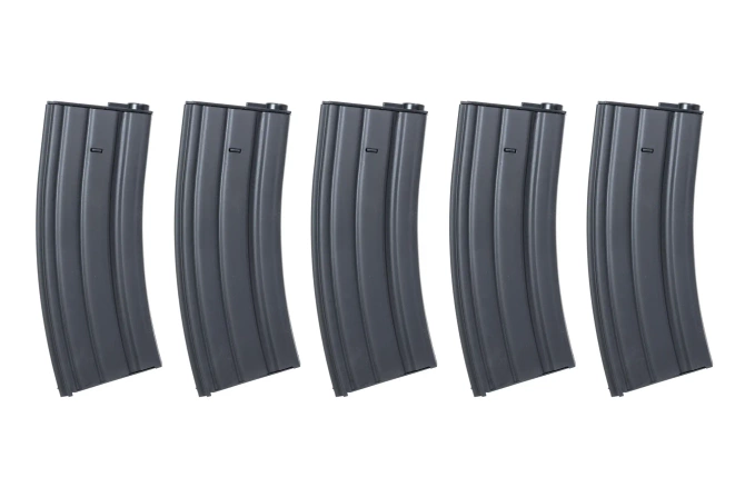 Set of 5 low-cap 70-ball metal magazines Specna Arms Black