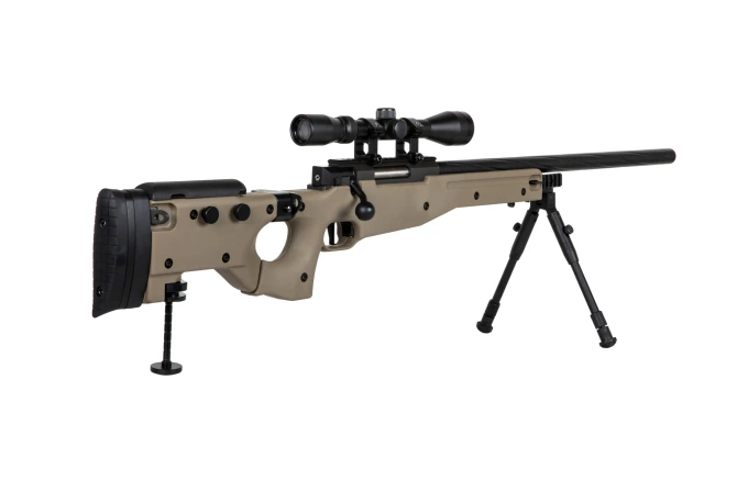 Specna Arms SA-S14 sniper airsoft rifle with scope and bipod Tan