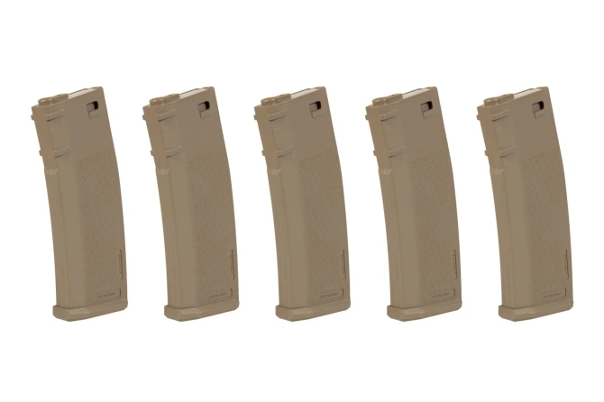 Set of 5 S-Mag Mid-Cap magazines for 125 BBs - tan
