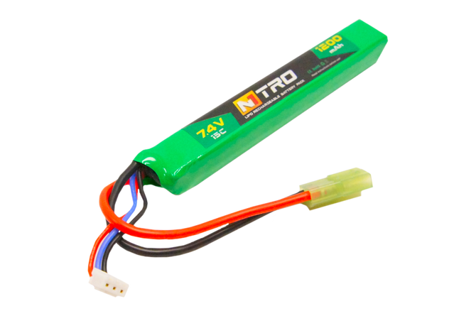 Akumulator LiPo 7,4V 1200mAh 15C (stick) pod pokrywę w AK - NITRO + alarm gratis