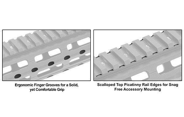 Front AR15 Super Slim M-LOK® Drop-in Carbine Length - czarny