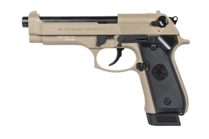 ICS BLE-BM9 Dual Power Half-Tan airsoft pistol (with CO2 magazine)
