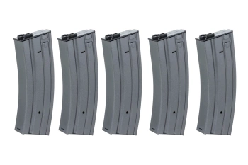 Zestaw 5 sztuk metalowych magazynków low-cap 70 kulek Specna Arms Szary
