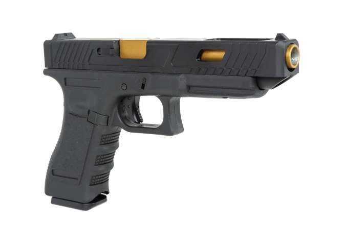 E&C EC-1202 airsoft pistol Black and gold