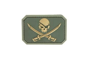 Mil-Spec Monkey Pirate Skull PVC Patch Olive