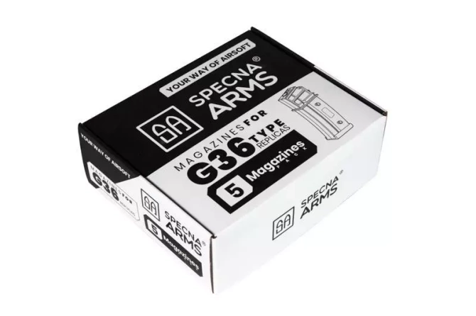 Set of 5 Mid-Cap 120 BB Magazines for G36 Replicas