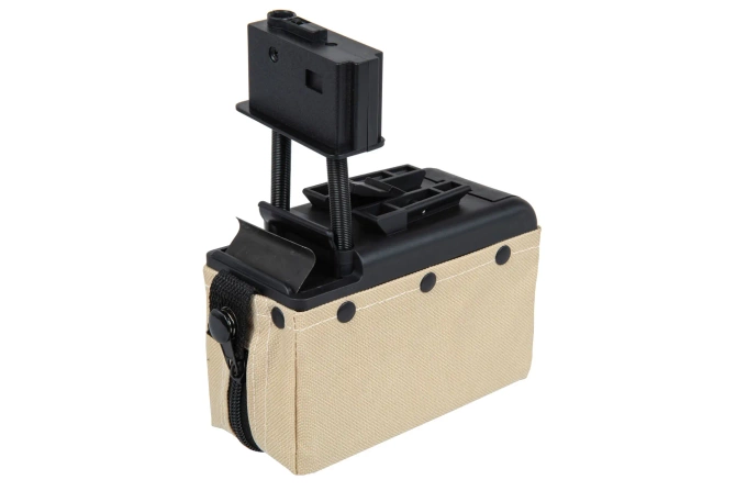 A&K electric box magazine for 2000 BBs for M249 Tan replicas