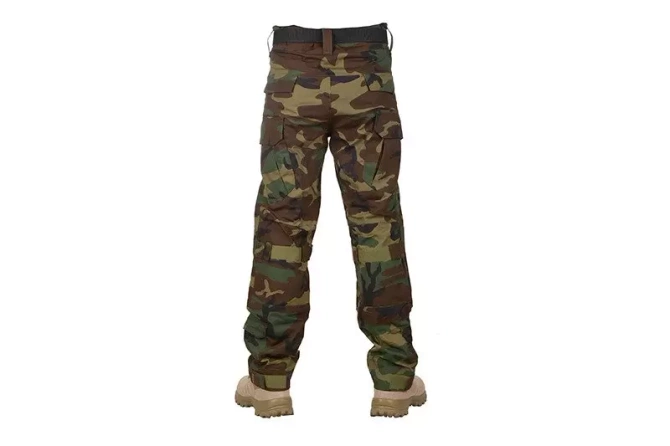 Spodnie Combat Uniform z nakolannikami - woodland