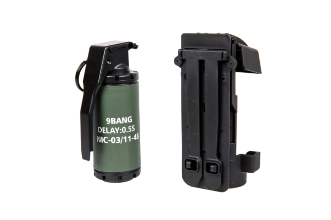 Atrapa granatu Flashbang z ładownicą - Czarny