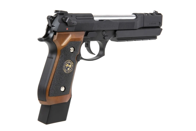 WE GP331 BIOHAZARD airsoft pistol - Mod. B. Burton Brown Grip (Single only)