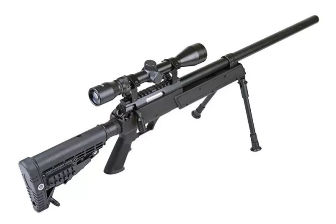 MB13D sniper rifle replica with scope and bipod
