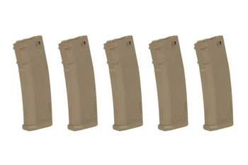 Set of 5 S-Mag Hi-Cap magazines for 380 BBs - Tan