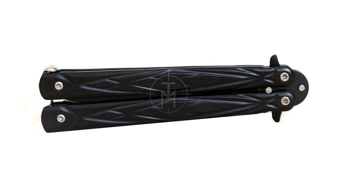 Nóż składany motylkowy (czarny)