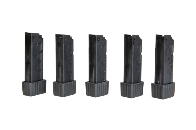 Set of 5 low-cap, 65-pellet magazines for APC9 airsoft submachine guns