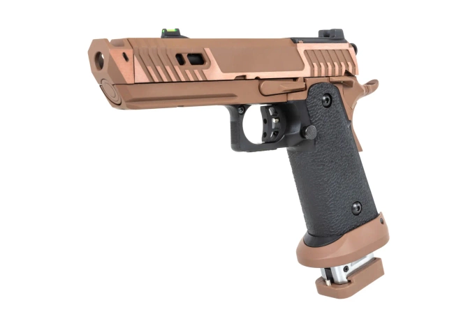 Pistolet ASG SRC Sahara Viper DUAL POWER z walizką transportową i magazynkiem CO2 Flat Dark Earth
