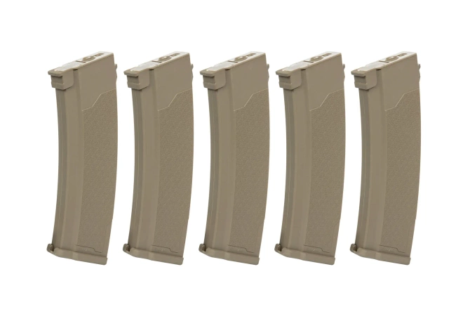 Set of 5 S-Mag magazines for J series - Hi-cap - Tan