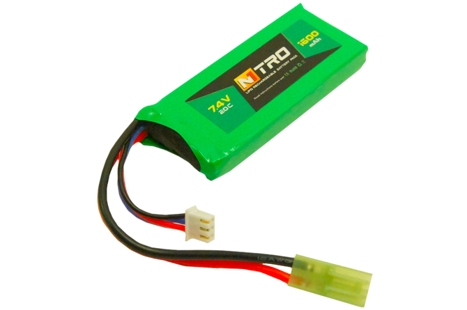 Akumulator LiPo 7,4V 1600mAh 20C - NITRO + alarm gratis