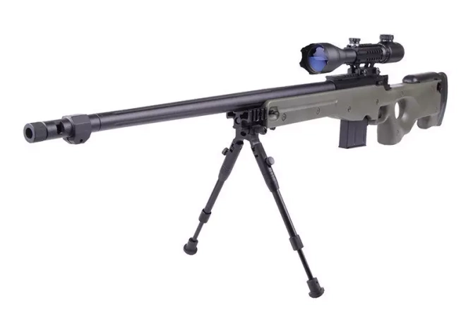 4402D sniper rifle replica (with scope and bipod) - olive