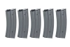 Set of 5 real-cap 30-ball metal magazines Specna Arms Grey