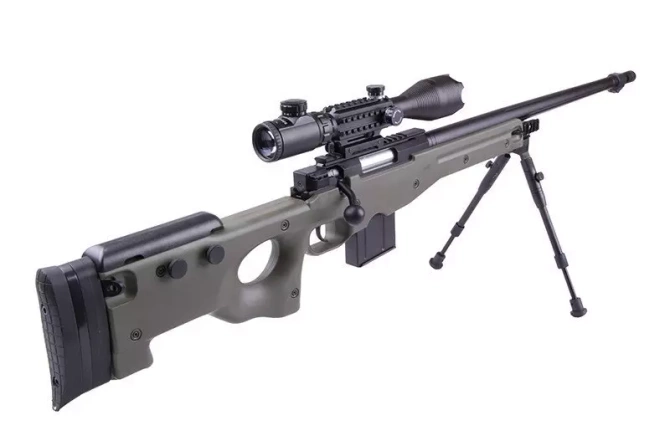 4402D sniper rifle replica (with scope and bipod) - olive