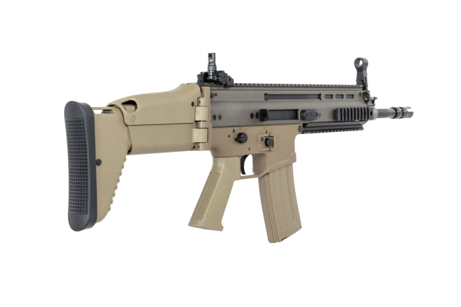 Karabinek szturmowy ASG Cybergun x FN HERSTAL SCAR-L z walizką transportową Tan