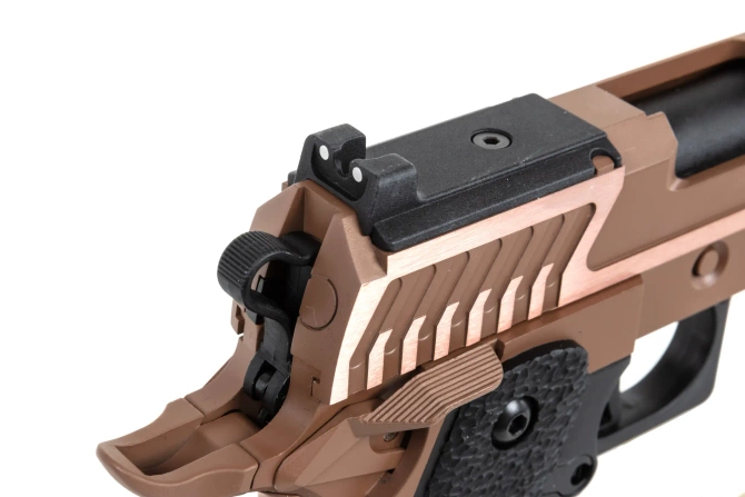 airsoft SRC Sahara Viper DUAL POWER pistol with transport case and CO2 magazine Flat Dark Earth
