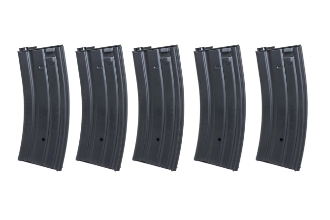 Set of 5 metal mid-cap 120 ball magazines Specna Arms Black