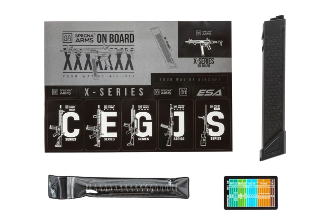 Pistolet maszynowy ASG Specna Arms M4 SA-FX02 FLEX™ HAL ETU Czarny z pomarańczowym urządzeniem wylotowym