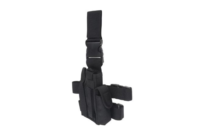 Drop-Leg Holster with Magazine Pouch - Black