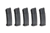 Set of 5 mid-cap, 140-pellet magazines for AMB Mutant airsoft rifles - black