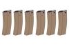 Set of 6 SRC Low-Cap magazines for M4 replicas for 70 rounds TAN
