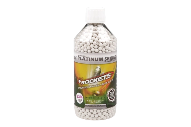 Kulki Rockets Platinum Series BIO 0,30g 3000 szt. - butelka - Białe