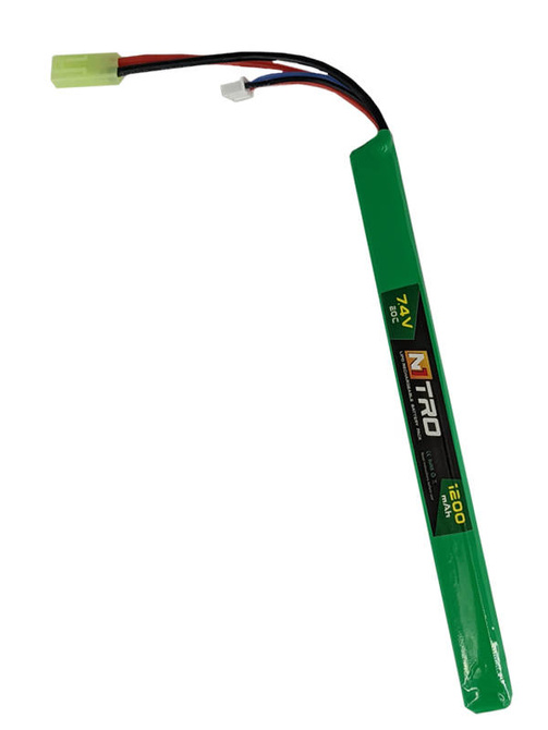 Akumulator LiPo 7,4V 1200mAh 20C (stick) pod pokrywę w AK - NITRO + alarm gratis