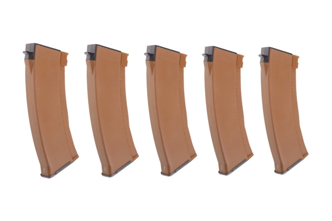 150rd mid-cap 5 magazine set for AK74 type replicas - brown
