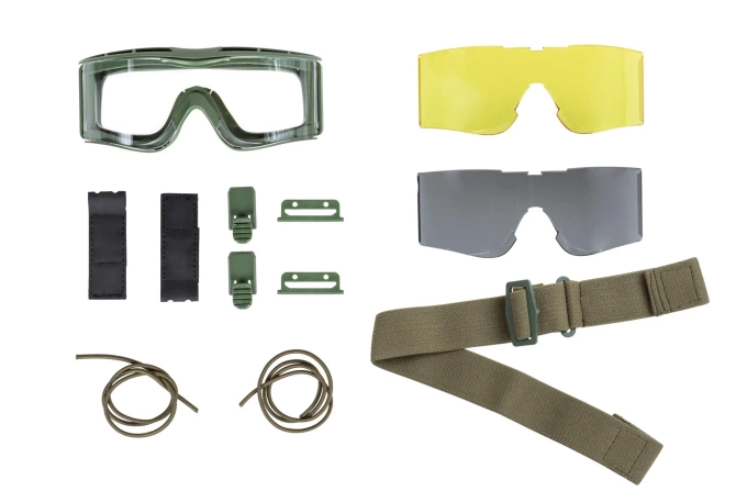 Wosport GG-005 tactical goggles with interchangeable lenses Olive