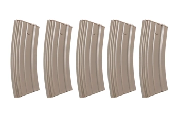 Zestaw 5 sztuk metalowych magazynków low-cap 70 kulek Specna Arms Flat Dark Earth