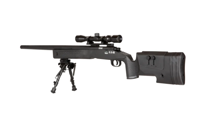 SA-S02 CORE™ High Velocity Sniper Rifle Replica with Scope and Bipod - Black