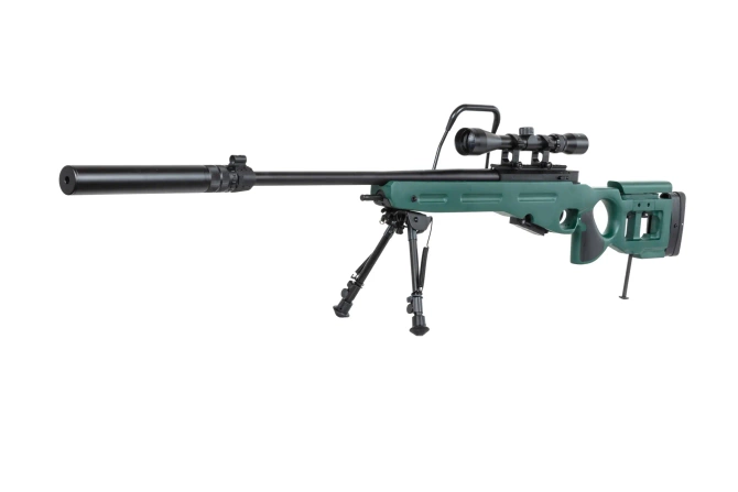 Snow Wolf SW-98 airsoft sniper rifle with bipod, scope and silencer