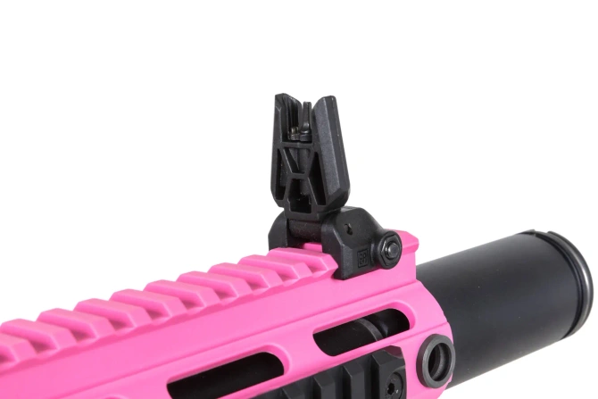 airsoft Specna Arms SA-FX02 FLEX™ HAL ETU Pink machine pistol with orange discharge device