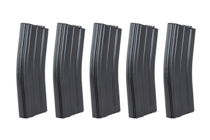 Set of 5 Mid-Cap 135/30 pellet magazines Arcturus EMM M4/M16 Metal Variable-Cap for M4/M16 replicas Black