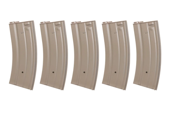 Set of 5 low-cap 70-ball metal magazines Specna Arms Flat Dark Earth