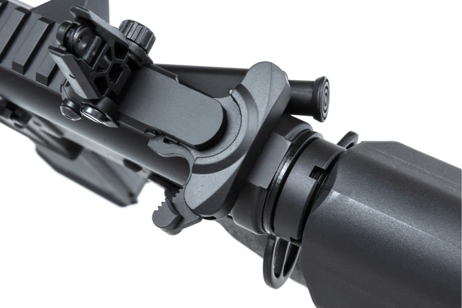 Karabinek ASG Specna Arms M4 RRA SA-E24 HAL ETU™ Czarny z pomarańczowym urządzeniem wylotowym