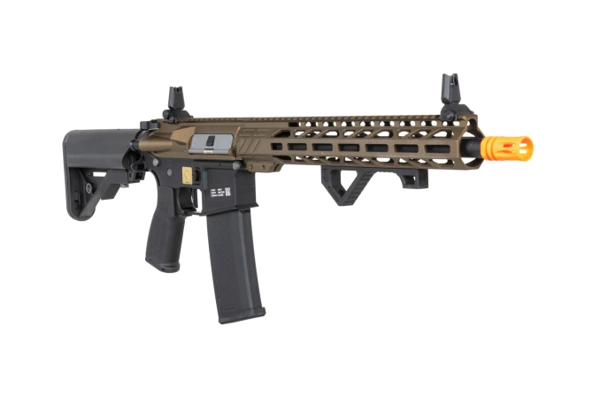 Karabinek ASG Specna Arms M4 RRA SA-E24 HAL ETU™ Chaos Bronze z pomarańczowym urządzeniem wylotowym